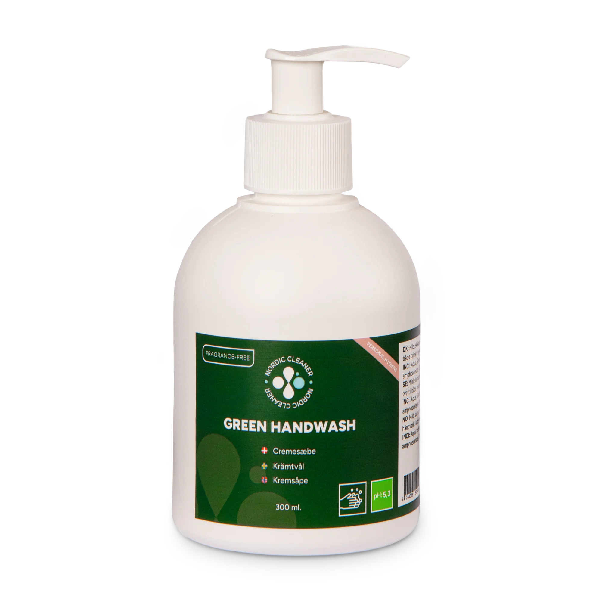 Green Handwash - Cremesæbe uden parfume 12x300 ml